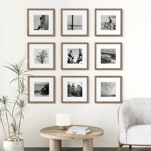 12x12 Picture Frames Set of 9 for Wall Mounting (9 Count)