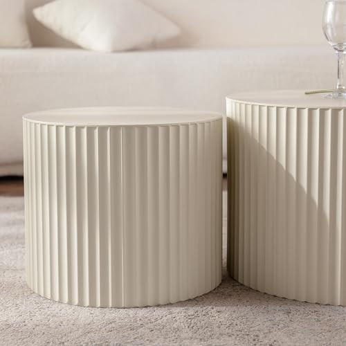 27.56" Nesting Round Coffee Table Set of 2 (2 Count)