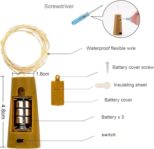 Wine Bottle Lights with Cork (24 Count)