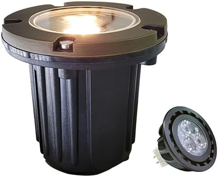 MALORY Low Voltage Landscape Lights, Brass Top Cover 12V Outdoor In Ground
