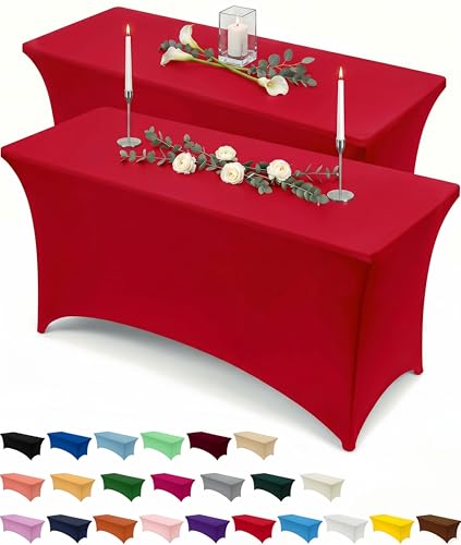 Spandex Table Cloth 2 Pack [8FT (2 Count)