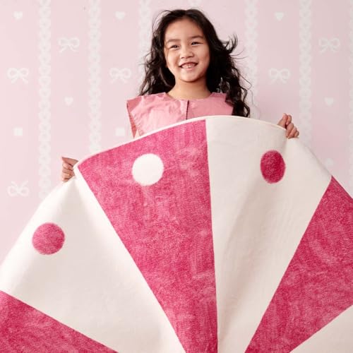 5ft Round Rug Washable Cute Playroom Cheerful Circle Rug Hot Pink (19.63 Sq Ft)