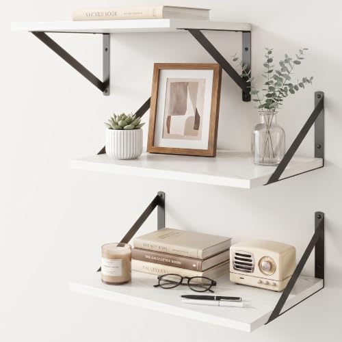 White Floating Shelves 16 Inch Long