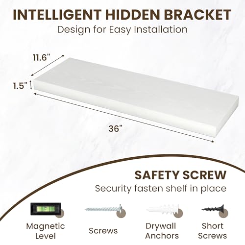 36 Inch Floating Shelves for Wall Set of 2