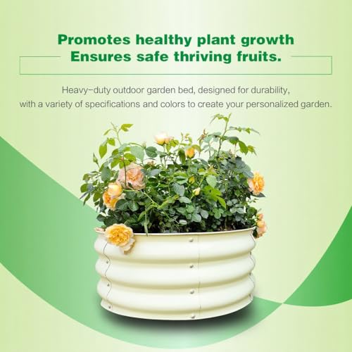 GARDMAX 2x2x1FT Galvanized Round Raised Garden Bed Kit