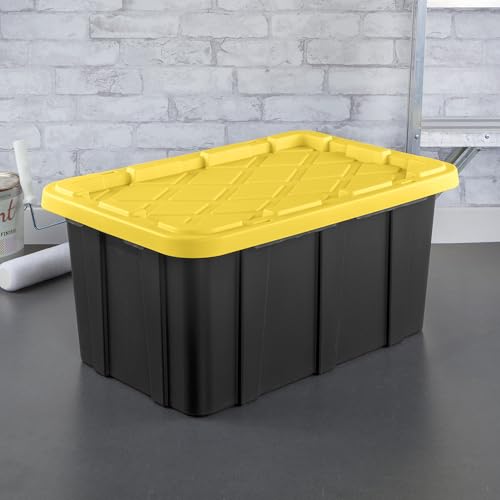 Industrial Storage Tote with Lids for Garage (6 Count)