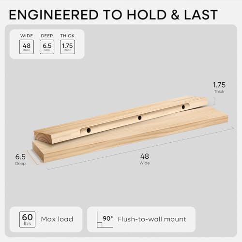 48 Inch Floating Shelves (3 Count)