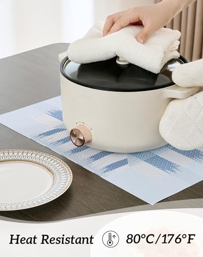 Geometric Print Blue Placemats Set of 8 (2.75 Count)