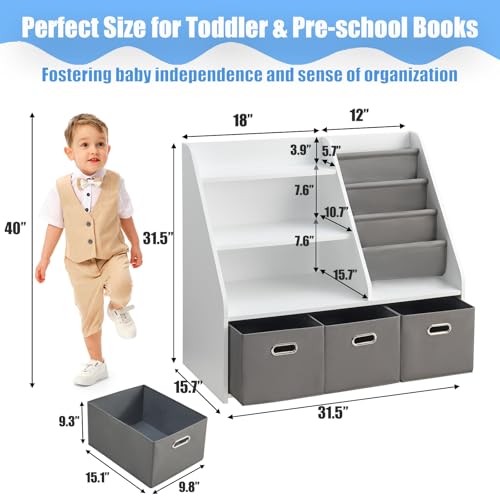 Kids Bookshelf and Toy Storage