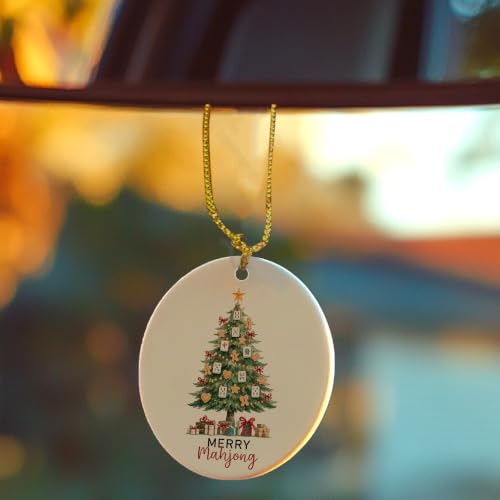 Gingerbread Cookie Mahjong Christmas Tree Ceramic Ornament Gifts