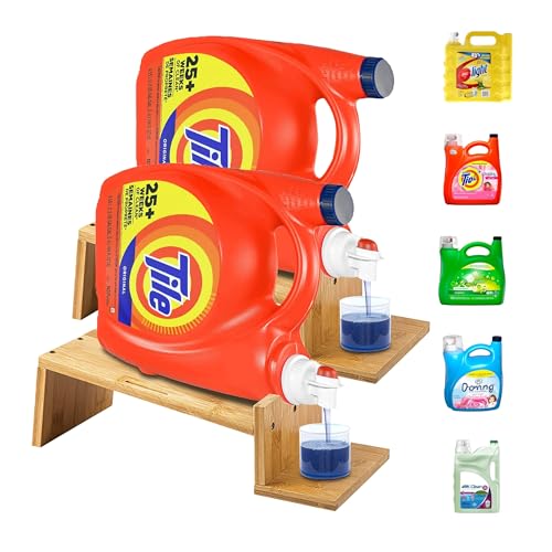 Liquid Laundry Detergent Holder Stand with Tray & Strap