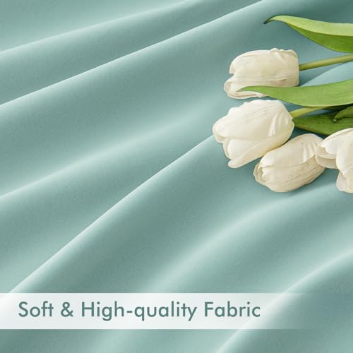 Aqua Back Tab Blackout Curtains 52x90 Inch Long 2 Panels Set (2 Count)