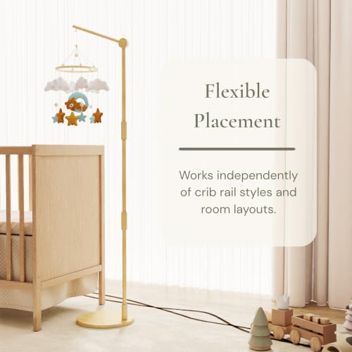 Wooden Floor Standing Crib Mobile Arm Pro 61 Inches for Baby Nursery