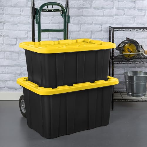 Industrial Storage Tote with Lids for Garage (6 Count)