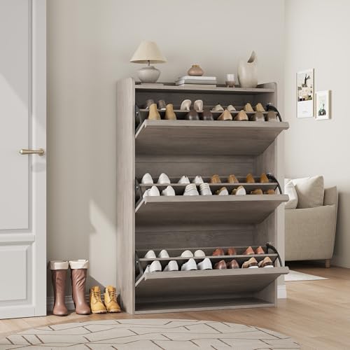 Shoe Cabinet with 3 Flip Drawers