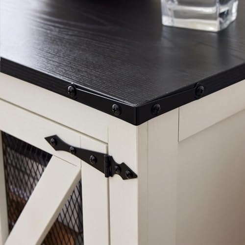 Farmhouse End Table Set with Charging Station Set of 2 (2 Count)