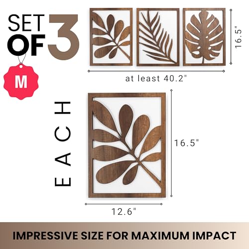 Modern Wooden Wall Sculptures (3 Count)