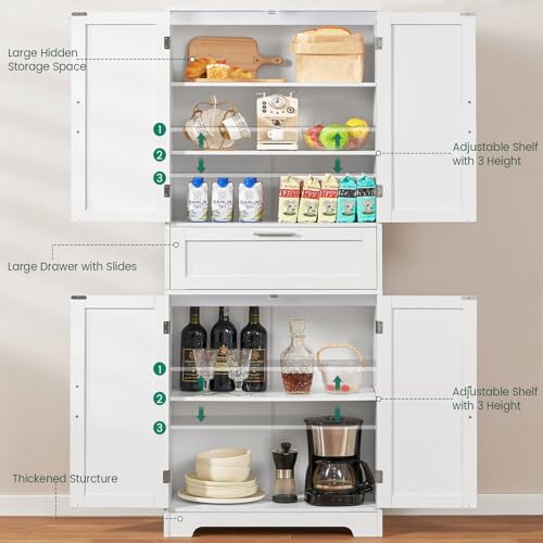 67" Tall Storage Cabinet with Adjustable Shelf & 1 Large Drawer