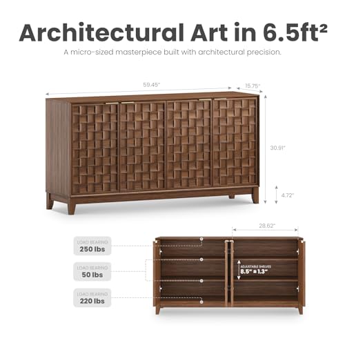 60" Sideboard Buffet Cabinet with Storage