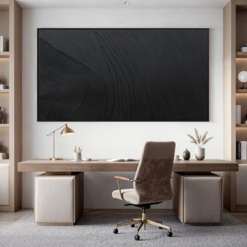 large black abstract wall art modern Hand