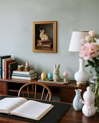 Vintage Gold Framed Rabbit Wall Art Print