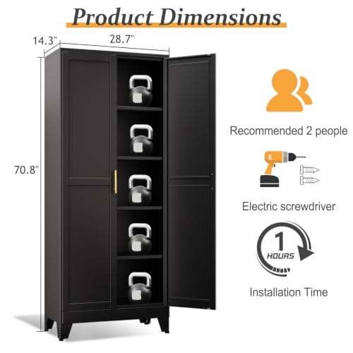 Black Pantry Storage Cabinet