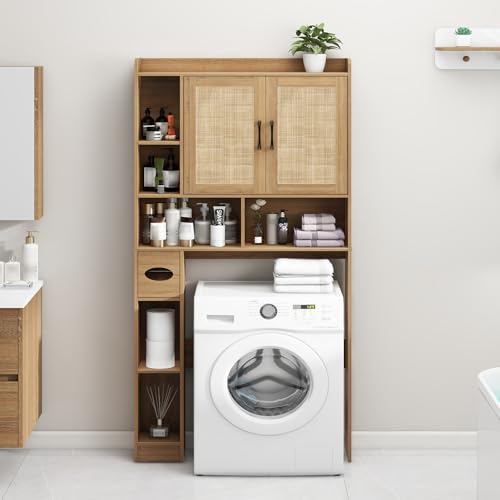 Over The Toilet Storage Cabinet with 2 Barn Doors