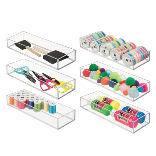 Plastic Makeup Drawer Organizer Tray (6 Count)