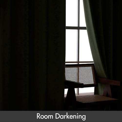 Sage Green Blackout Velvet Curtains Drapes 63 Inch Long 52"x63" (2 Count)