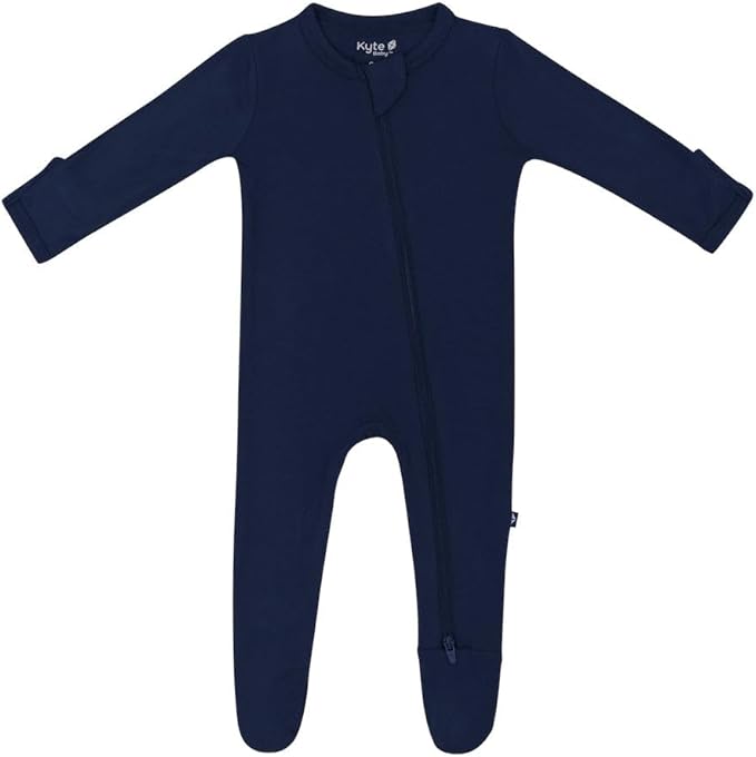 KYTE BABY Unisex Zipper Closure Footies, Rayon Made From Bamboo, 0-24 Months