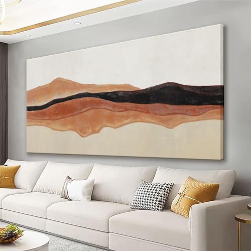 Abstract Canvas Art Wall Decor Red Brown White Wall Art 20" × 40"