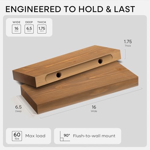 16 Inch Floating Shelves (4 Count)