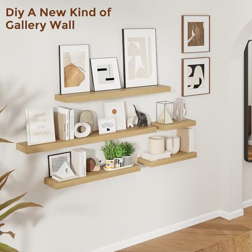 32 Inch Floating Shelves for Wall Oak Shelves Set of 2