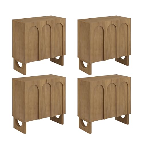 Jett Mid Century Modern Wood Credenza Storage Cabinet
