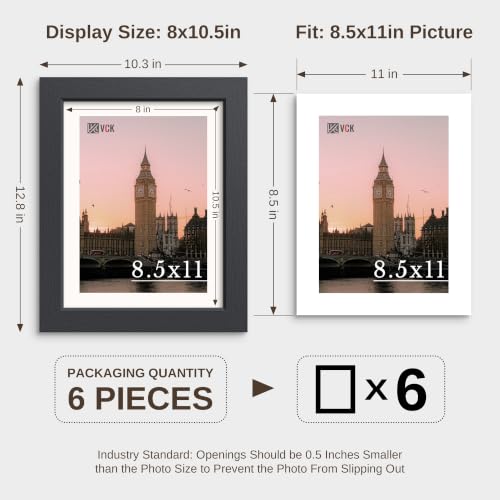 8.5x11 Picture Frame Set of 6