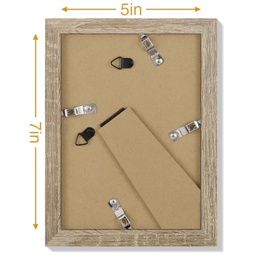 5x7 Picture Frames Set of 9 for Wall Mount & Tabletop (9 Count)