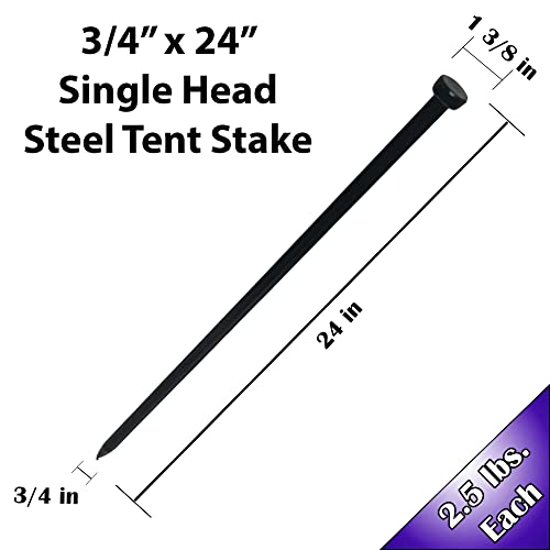 Heavy Duty Single Head Tent Stakes (4 Count)