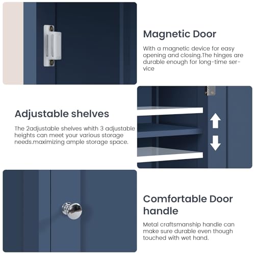 66.9" Tall Bathroom Storage Cabinet with 2 Doors & 1 Drawer