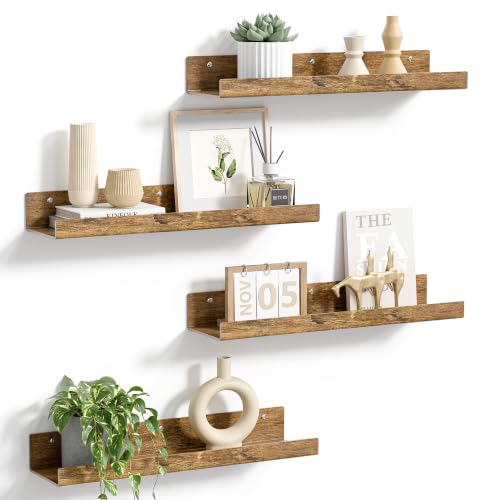 4 Pcs 15" Acrylic Shelves for Wall Decor and Display (4 Count)