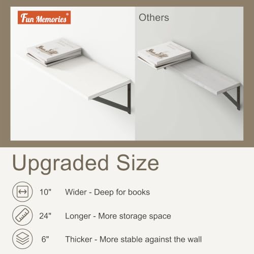 White Floating Shelves 24 Inch Long