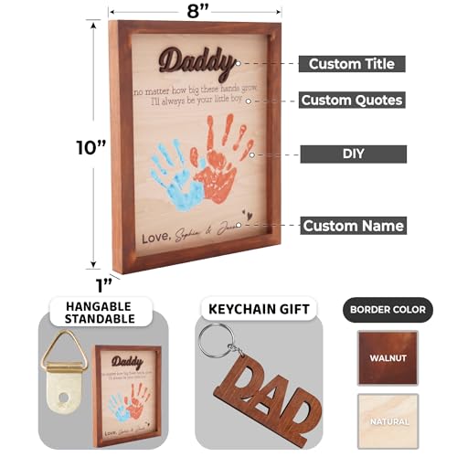 Best Dad Ever Hands Down Sign Handprint Kit with Paint DIY Gift for Father's Day