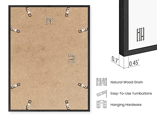 24x36 Black Oak Wood Picture Frames Set of 15