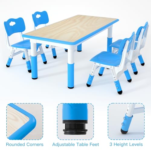 Kids Study Table and 4 Chairs Set
