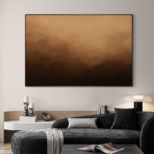 46"x72" Extra Large Framed Wall Art Warm Earth Tones Abstract Landscape Illustration for Home Living Room Bedroom Decor