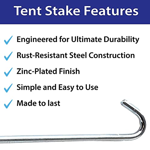 Steel Tent Stakes Heavy Duty Ground Stake (4 Count)