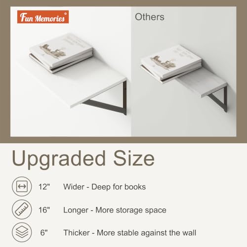 White Floating Shelves 16 Inch Long