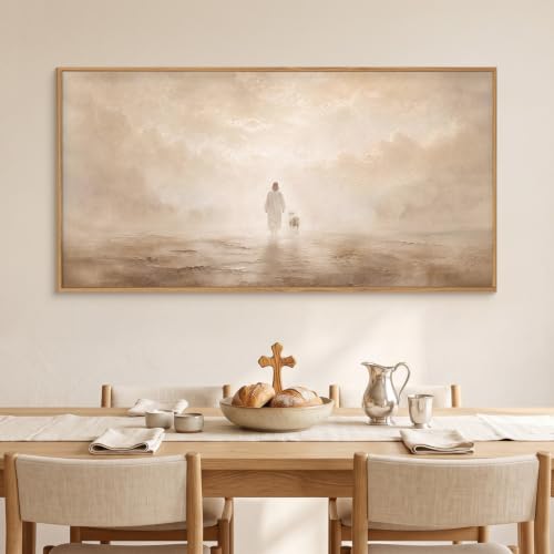 Jesus Leaves The 99 Sheep Framed Canvas Wall Art Set