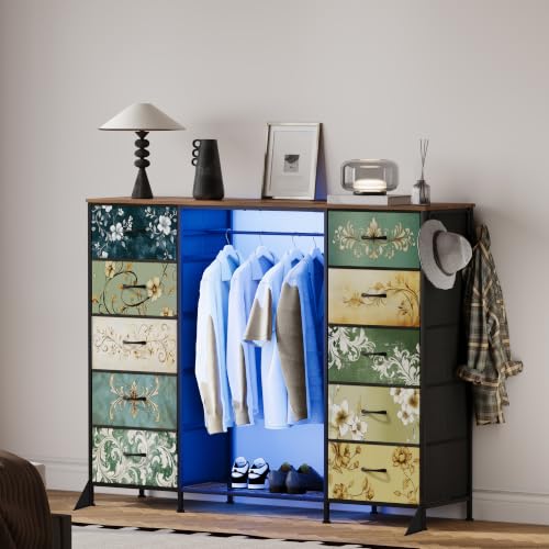 55"W Dresser with Hanging Rack