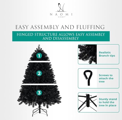 9ft Black Christmas Tree with Lights