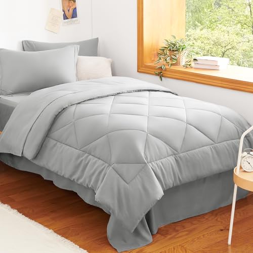 Twin XL Comforter Set Light Grey